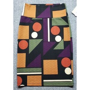Lularoe Cassie Skirt Womens S Multicolor Art Geometric Pencil Stretch New